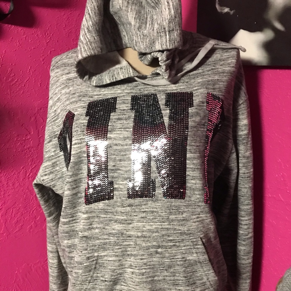 Htf Grey Bling small hoodie Vs Pink